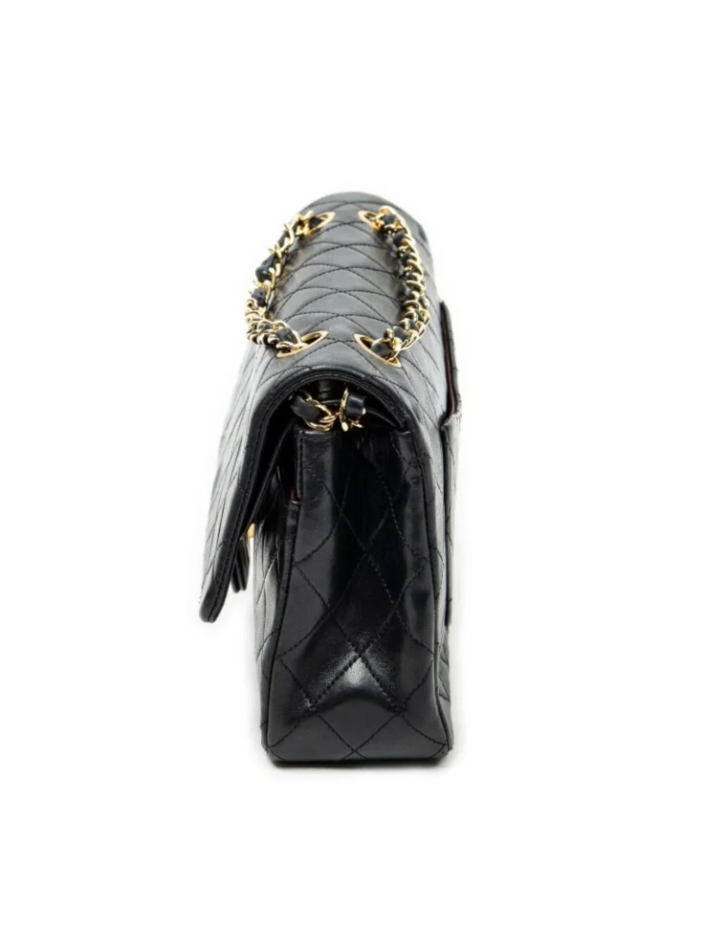 Chanel Quilted Double Flap Black Lambskin Leather